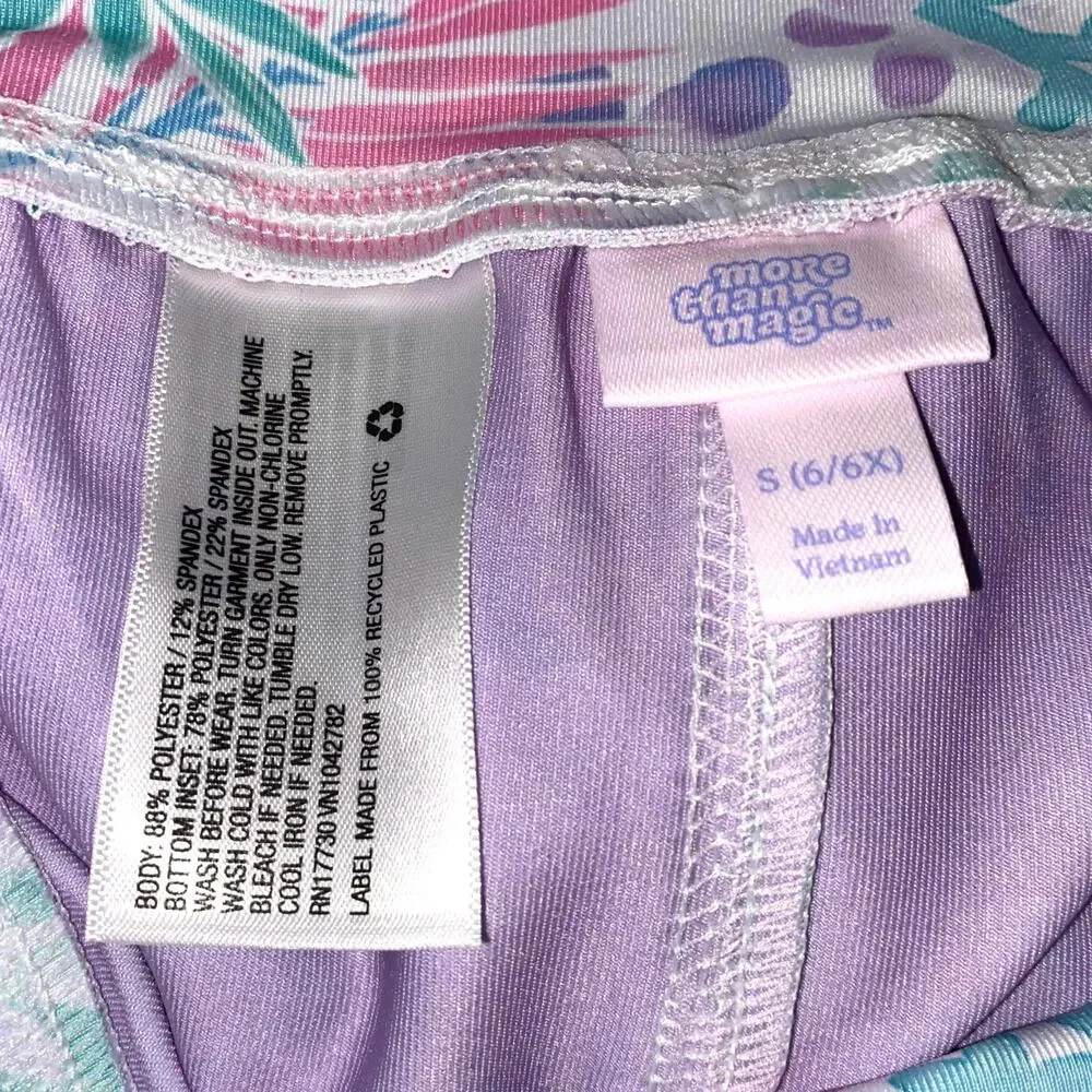 MORE THAN MAGIC Blue Palm Leaf Stretch Athletic Leggings - Picture 4 of 5
